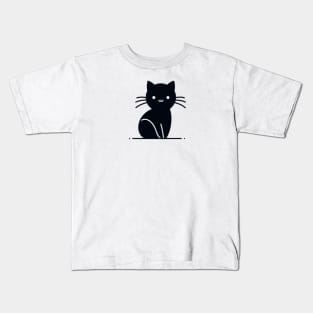 Black Cat Smiley Kids T-Shirt